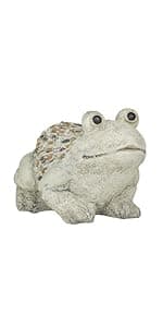 Deco 79 Polystone Frog Decorative Garden Sculpture Indoor Outdoor Garden Statue, Outdoor Sculpture 12" x 8" x 8", Light Gray
