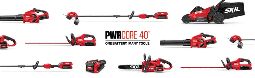 SKIL PWR CORE 40 Brushless 40V 10'' Pole Saw Kit with Over 9ft. Telescoping Shaft & Angled Head, Includes 2.5Ah Battery and Auto PWR Jump Charger - PS4561C-10