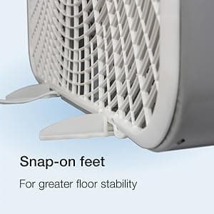 Lasko Weather-Shield Performance Box Fan, 3 Speeds, Innovative Wind Ring System for Up to 30% More Air, Carry Handle for Bedroom, Office, Home, 20 Inch, White, 3720