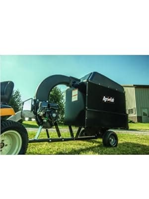 Agri-Fab 45-0631 Large Capacity 32 CU FT Hard Top Mow- N-Vac, Tow Behind Lawn Vacuum, Leaf Vacuum, Gas Powered, Easy Foot Pedal Dumping