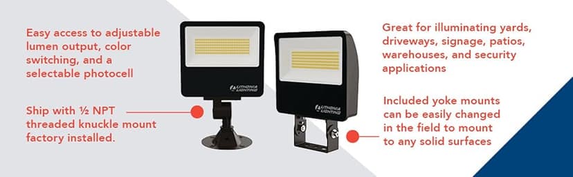 Lithonia Lighting Outdoor LED Floodlight, Adjustable Lumen Output, 3000K/4000K/5000K Switchable Color Temperature, Knuckle or Yoke Mount, Bronze (ESXF2 ALO SWW2 KY DDB M2)