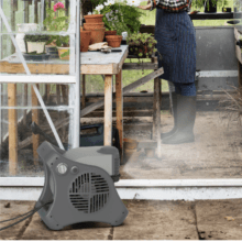 Lasko Misto Outdoor Misting Blower Fan, Ideal for Sports, Camping, Decks & Patios, 3 Speeds, 15", Black, 7050