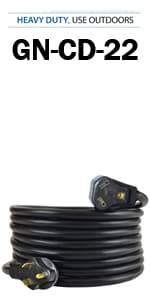 Ceptics GN-CD-1-50 GN-CD-2-50 L14-30P to NEMA 5-15/20R Generator Distribution Power Cord (50', Switch Breaker) -Industrial Grade, Heavy Duty (5 Year Warranty), 50 Feet, Orange, Ft