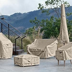 Classic Accessories Terrazzo Water-Resistant 34 Inch Round Stand-Up Patio Heater Cover, Patio Furniture Covers