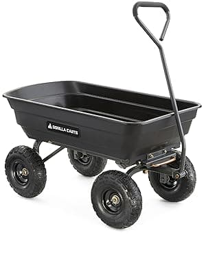 Gorilla Carts Utility Cart with Steel Frame, 600 Pound Capacity, and 10 Inch Tires