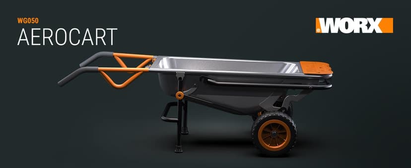 WORX Aerocart 8-in-1 Wheelbarrow / Yard Cart / Dolly + Attachable Wagon Kit