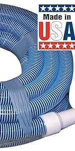 Poolmaster 33430 Heavy Duty In-Ground Pool Vacuum Hose With Swivel Cuff, Made in the USA, 1-1/2-Inch by 30-Feet