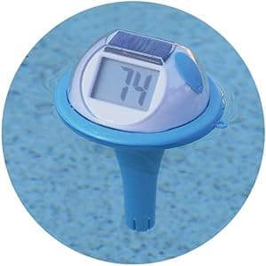 GAME Solar Digital Pool & Spa Floating Thermometer, Solar Powered, Fahrenheit & Celsius, Double-Sided Display, LCD Screen, Blue