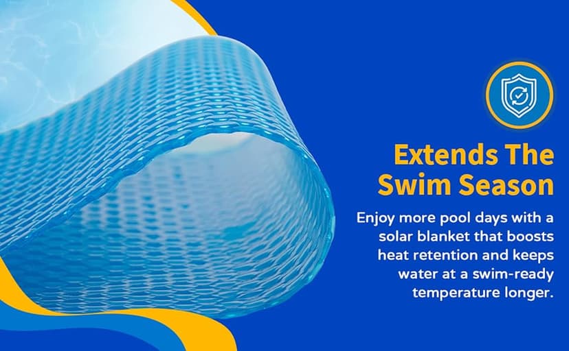Blue Wave 16-ft x 32-ft Rectangular Pool Solar Blanket - 12-mil Solar Pool Cover with Thermal Bubbles to Retain Heat and Reduce Evaporation – Fade Resistant Pool Solar Cover for Inground Pool - Blue