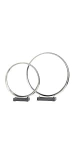 Deco 79 Metal Geometric Decorative Sculpture Home Decor Statue with Black Base, Accent Figurine 14" x 3" x 20", Gray