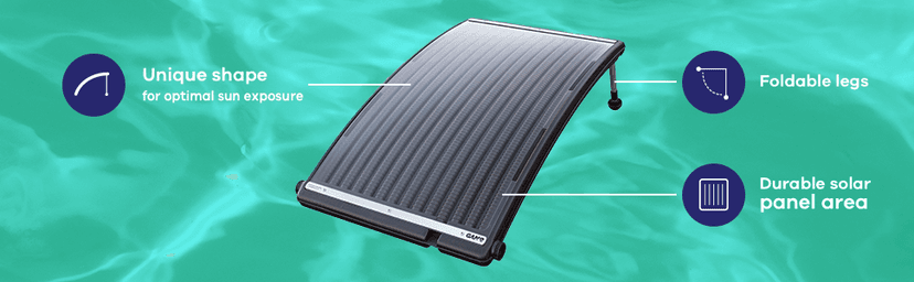 GAME 4721-BB SolarPRO Curve Solar Pool Heater, Made for Intex & Bestway Above-Ground and Inground Pools, Includes Intex Adapters, 2 Hoses & Clamps