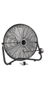 Lasko 12” Utility Fan for Job Site or Home Use, 289 CFM, Pivoting High Velocity Blower Fans, 3 Speeds, 2 Accessory Outlets 120V, Black, U12104