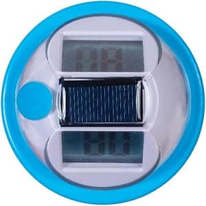 GAME Solar Digital Pool & Spa Floating Thermometer, Solar Powered, Fahrenheit & Celsius, Double-Sided Display, LCD Screen, Blue