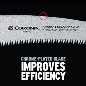 Corona Tools 14-Inch RazorTOOTH Pruning Saw | Tree Saw Designed for Single-Hand Use | Curved Blade Hand Saw | Cuts Branches Up to 8" in Diameter | RS16020, Red