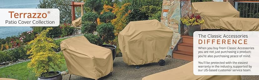 Classic Accessories Terrazzo Water-Resistant 34 Inch Round Stand-Up Patio Heater Cover, Patio Furniture Covers