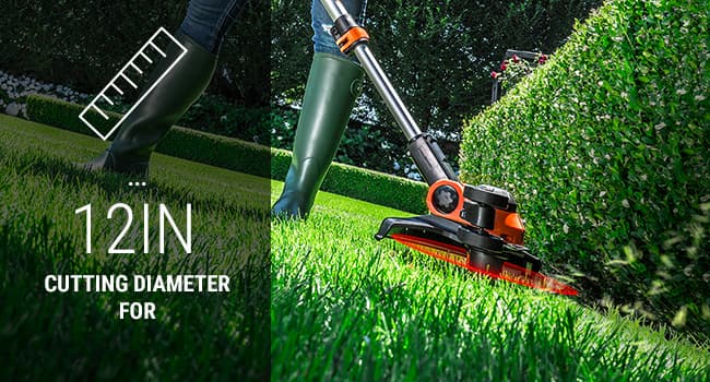Worx String Trimmer Cordless GT3.0 20V PowerShare 12" Edger & Weed Trimmer (2 Batteries & Charger Included) WG163