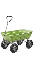 Gorilla Carts Heavy-Duty Dump Cart, Patented Quick-Release Dumping, Steel Frame, 600 lb Capacity, No-Flat 10-Inch Tires, Utility Wagon for Garden, Yard, Beach