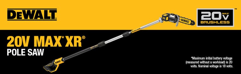 DEWALT 20V MAX* XR® Brushless Cordless Pole Saw (Tool Only-Battery & Charger not included) (DCPS620B)