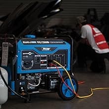 Pulsar 12,000W Dual Fuel Portable Generator with Electric Start and Switch & Go Technology, CARB Approved PG12000B