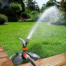 Gardena (84-BZMX) Up to 2300 Sq Ft, ZoomMaxx Adjustable Oscillating Sprinkler on Weighted Base for Watering of Lawn, Yard and Garden. Includes Gardena Quick Connector System to Connect to Hose.