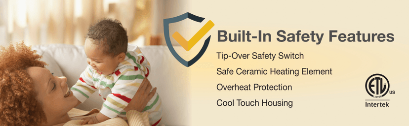 Lasko Portable Indoor Electric Ceramic Space Heater with Tip-Over Safety Switch, Overheat Protection, Thermostat and Extra Long Cord, 2 Speeds, Safe for Home, 9.2 Inches, Dark Gray, 1500W, 754201