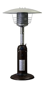Hiland HLDS032-B Portable Table Top Patio Heater, 11,000 BTU, Use 1lb or 20Lb Propane Tank, Stainless Finish