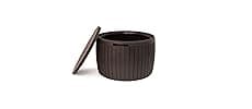 Keter Outdoor Storage Deck Box, 37 Gallon Waterproof Patio Table Bin, Circa, Brown