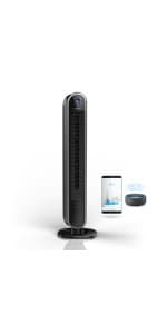 Lasko Oscillating Tower Fan, 3 Quiet Speeds, Timer, Remote Control, for Bedroom, Kitchen, Office, 36", Black, 2511