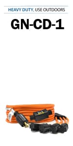 Ceptics GN-CD-1-50 GN-CD-2-50 L14-30P to NEMA 5-15/20R Generator Distribution Power Cord (50', Switch Breaker) -Industrial Grade, Heavy Duty (5 Year Warranty), 50 Feet, Orange, Ft