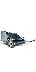 Agri-Fab 45-0492 44" Tow-Behind Lawn Sweeper, 25 cu. ft Hopper Bag Capacity; Leaf & Grass Catcher, with Adjustable Brush Height and Dump From Seat Handle