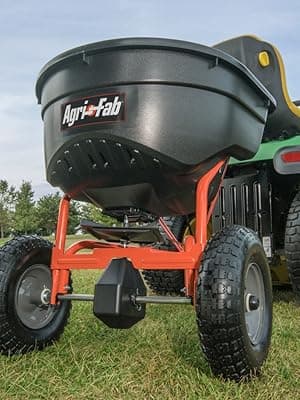 Agri-Fab 45-0463 130 lb. Tow-Behind Lawn & Garden Broadcast Spreader for Seed,Fertilizer,Salt,Ice Melt; Easy to use Flow Control from Seat of Riding Lawn Mower