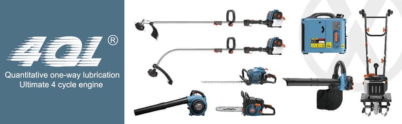 SENIX 4QL 4-Cycle Gas Powered Tiller Cultivator, 46cc Full Crank Engine, 15-Inch Tilling Width, 8-Inch Tilling Depth, Easy Start, Foldable Handles for Compact Storage (TL4QL-L1)