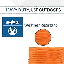 Ceptics GN-CD-1-50 GN-CD-2-50 L14-30P to NEMA 5-15/20R Generator Distribution Power Cord (50', Switch Breaker) -Industrial Grade, Heavy Duty (5 Year Warranty), 50 Feet, Orange, Ft
