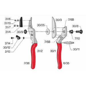 FELCO Pruning Shears (F 31) - High Performance Swiss Made One-Hand Anvil Garden Pruners