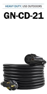 Ceptics GN-CD-1-50 GN-CD-2-50 L14-30P to NEMA 5-15/20R Generator Distribution Power Cord (50', Switch Breaker) -Industrial Grade, Heavy Duty (5 Year Warranty), 50 Feet, Orange, Ft