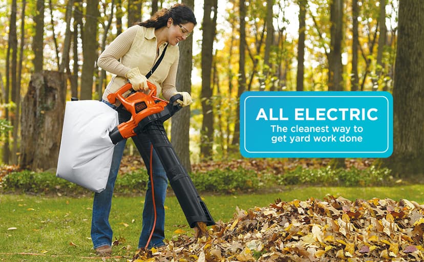 BLACK+DECKER Leaf Blower, Vacuum and Mulcher 3-in-1, 12 Amp, 250 MPH, 400 CFM (BV6000)