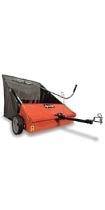 Agri-Fab 45-0546 52" Tow-Behind Lawn Sweeper, 26 cu. ft Hopper Bag Capacity; Leaf & Grass Catcher, with Adjustable Brush Height and Dump From Seat Handle