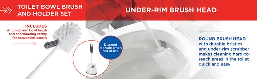 Clorox Corner Toilet Bowl Brush With Under Rim Scrubber