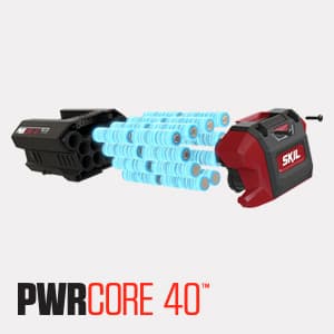 SKIL PWR CORE 40 Brushless 40V 10'' Pole Saw Kit with Over 9ft. Telescoping Shaft & Angled Head, Includes 2.5Ah Battery and Auto PWR Jump Charger - PS4561C-10