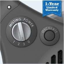 Lasko Misto Outdoor Misting Blower Fan, Ideal for Sports, Camping, Decks & Patios, 3 Speeds, 15", Black, 7050