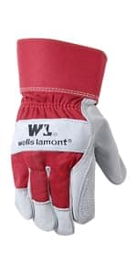 Wells Lamont 2 Pair Pack Men's Leather Work Gloves with Heavy Duty Reinforced Palms, Large (4006N-WNW) , Grey