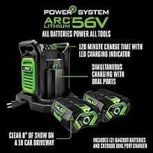 EGO Power+ SNT2405 56-Volt 24 in. Self-Propelled 2-Stage Snow Blower with Peak Power™ - (2) 7.5Ah Batteries and Dual Port Charger Included