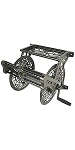 Liberty Garden Products 703-2 Multi-Purpose Steel Garden Wall/Floor Mount Hose Reel, Tan Poly