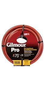 Gilmour Pro Commercial 3/4" x 75' Heavy Duty Water Hose, Durable and Kink Resistant 75 ft Garden Hose