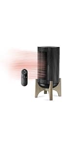Lasko MyHeat Max Personal Ceramic Space Heater, Tip Over Switch, Overheat Protection, 2 Heat Settings, Adjustable Thermostat, Timer, for Indoor Use, Home, Office, 9 Inches, 1500W, Black, CD09101