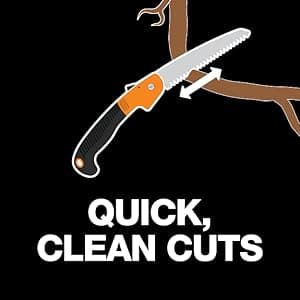 Fiskars Folding Hand Saw, 7" Pruning Saw with Power Tooth Blade with Triple Ground Teeth that Powers Through Wood Faster, Soft Grip Handle