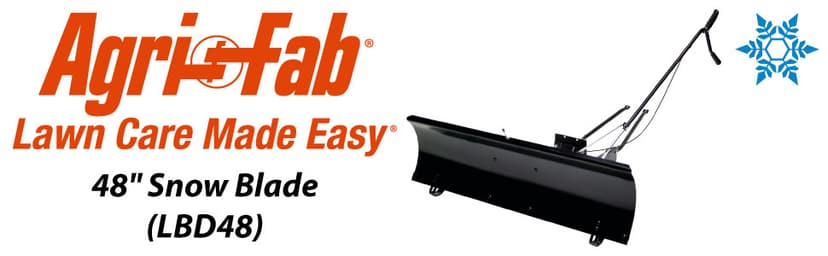 Agri-Fab LBD48D 48 Inch Front Mount Universal Snow Plow Blade; Fits many Lawn and Garden Riding Lawn Mowers/Tractors