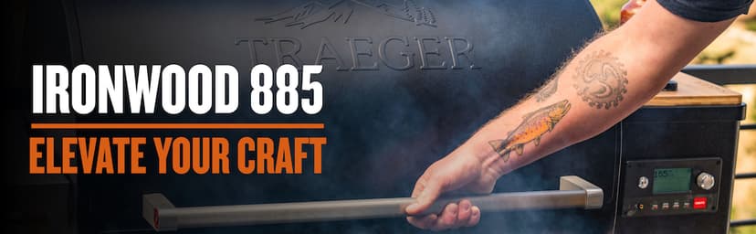 Traeger Ironwood 885 Wood Pellet Grill and Smoker, WiFi Pellet Smoker Grill with Super Smoke Mode, D2 Controller, Large 885 sq. in. Cooking Area, Outdoor BBQ Electric Pellet Smoker, TFB89BLFC