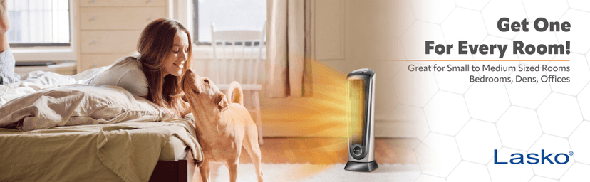 Lasko Oscillating Ceramic Tower Space Heater for Home with Adjustable Thermostat, Timer and Remote Control, 22.5 Inches, Grey/Black, 1500W, 751320