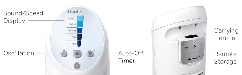 Honeywell HYF260 Quiet Set Whole Room Tower Fan, White